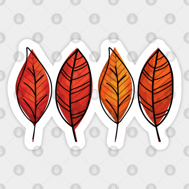 Watercolor Fall Leaves Sticker by LylaLace Studio